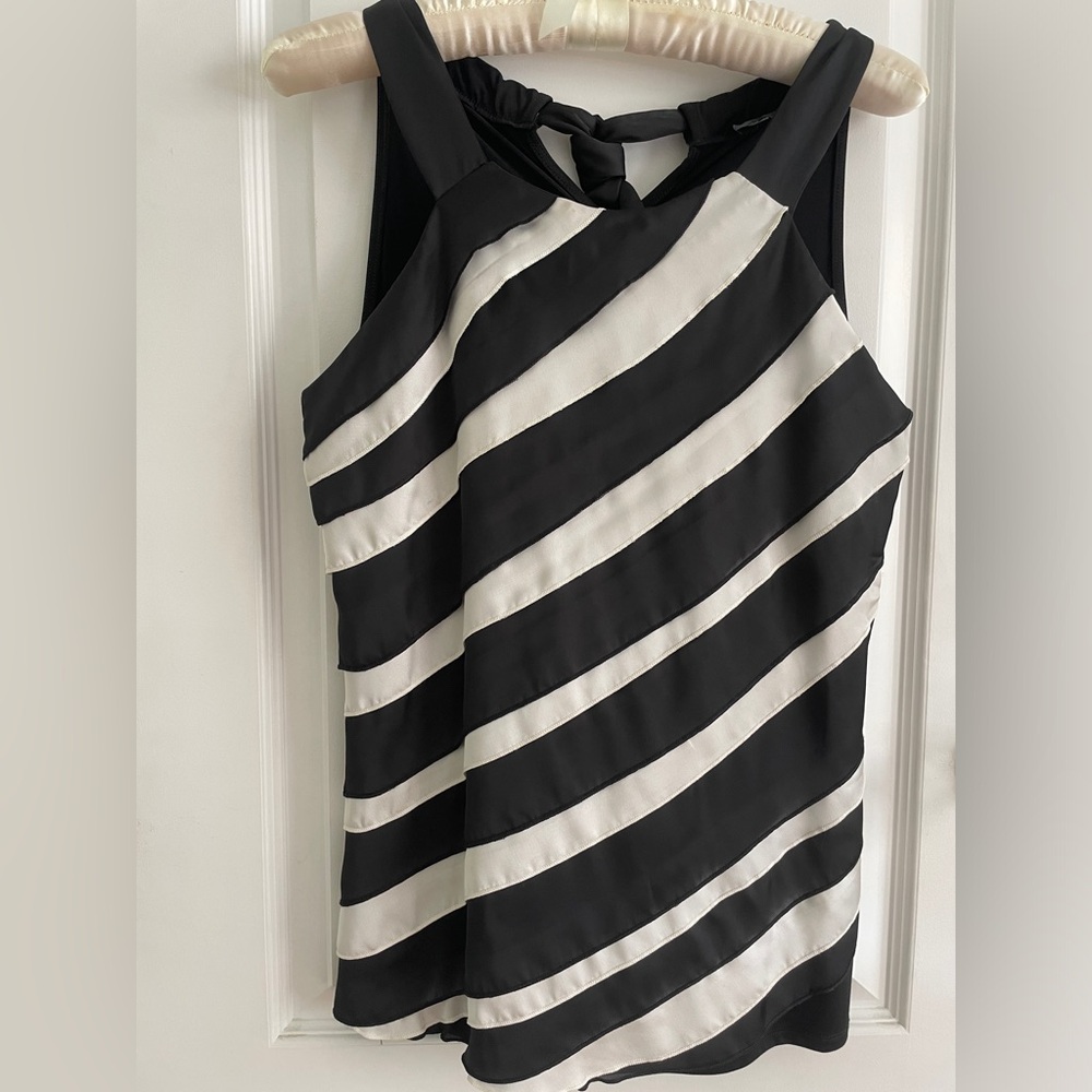 White House Black Market black and white halter